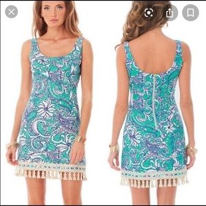 Lilly Pulitzer Seafoam Tassel Eaton Shift Dress